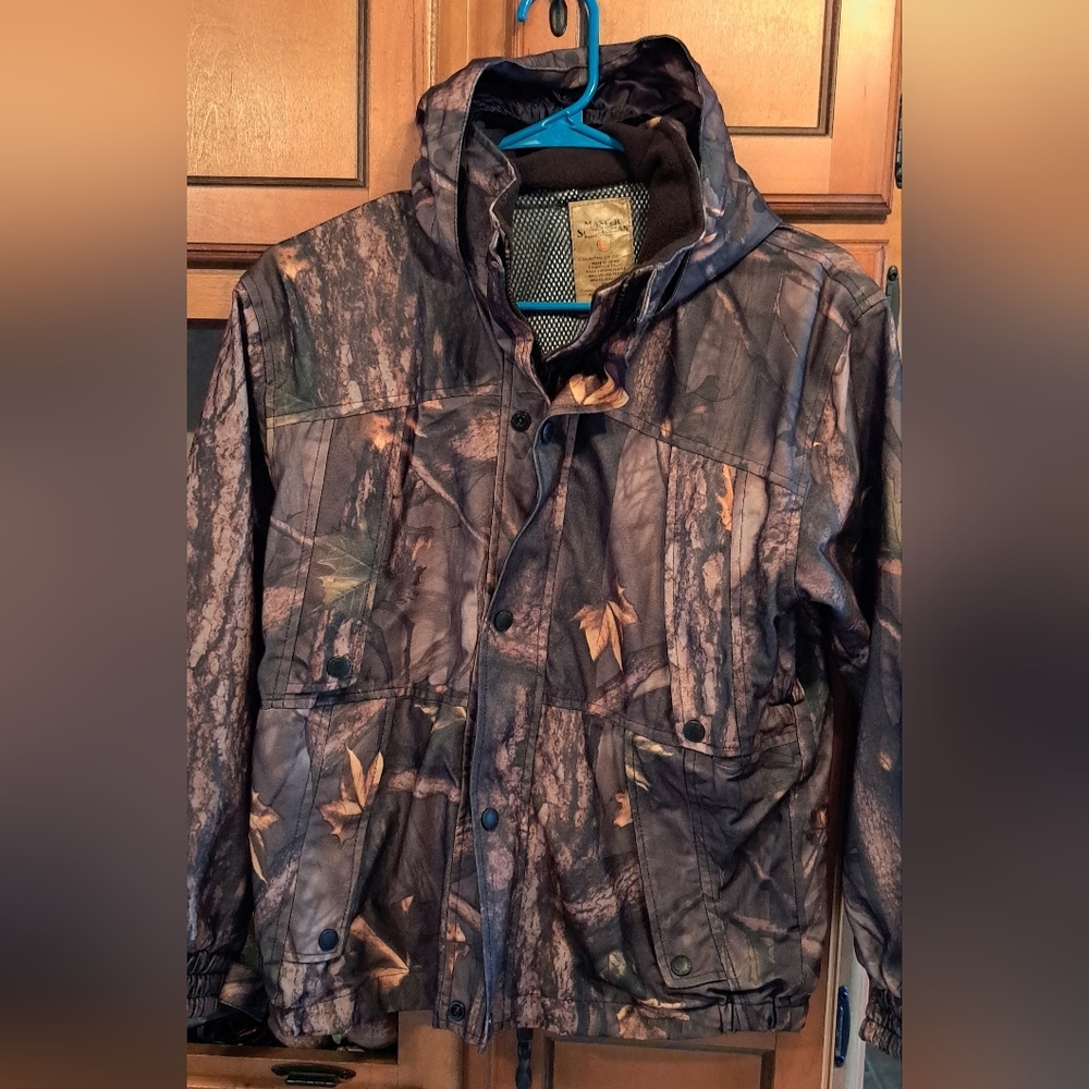 Youth Master Sportsman Lightweight Hooded Camo Jacket Rugged Outdoor Geat Lrg...